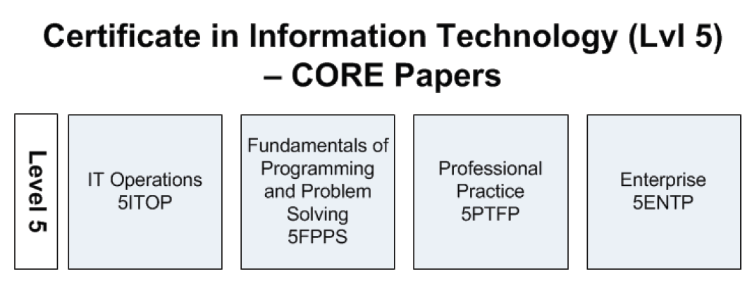 Certificate in Information Technology Core Papers Level 5